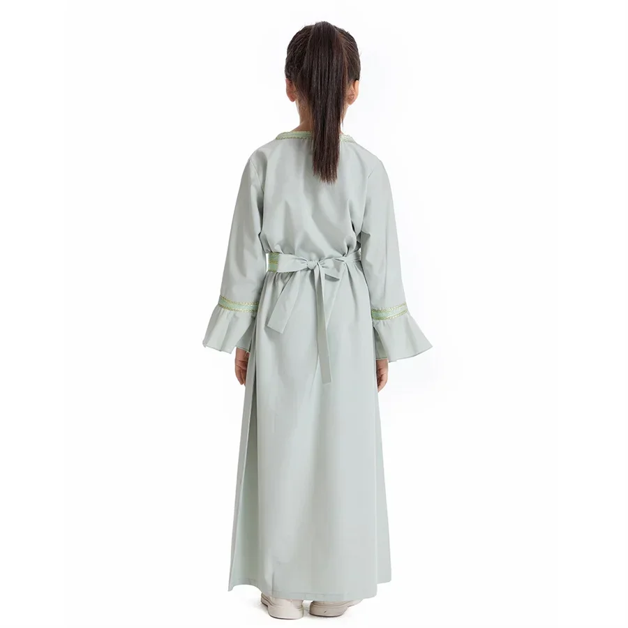 ramadan caftan abaya pour enfants filles turquie robe longue musulmane islam arabie saoudite vêtements eid robe robes enfants kimono caftan