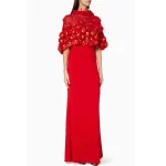 Robe de soirée arabe avec fleurs, Cape personnalisée, sans bretelles, sans manches, perles, robe de bal de forme sirène, robes de fête de mariage exquises