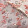 tissu en dentelle à fleurs à paillettes, tissu en tulle en maille brodée à paillettes roses pour robe de mariée, robe de mariée, robe de soirée, 1 yards