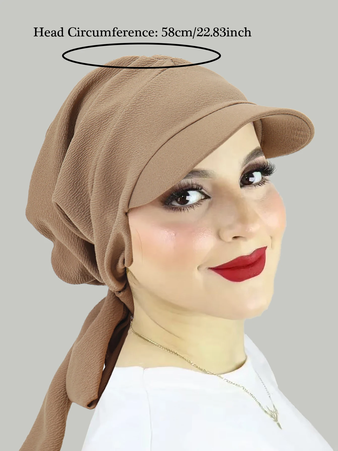 couleur unie mode musulman hijab turban chapeau pour femmes visière casquette de baseball chapeaux de soleil foulard écharpe bord femme foulards bandanas