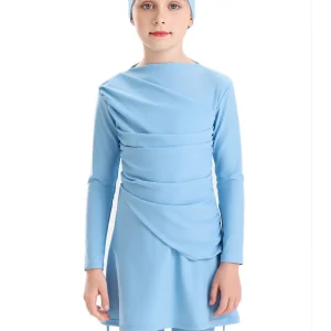 Nouveau 2025 islamique dubaï modeste Abaya 3 pièces ensemble Burkini musulman maillots de bain pour enfants fille avec bonnet de bain Femme Musulmane vêtements