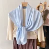 foulard hijab pour femmes, 90cm, couleur unie, écharpe pour femmes, bandeau de sauna en satin, écharpes pour cheveux, châles carrés pour dames