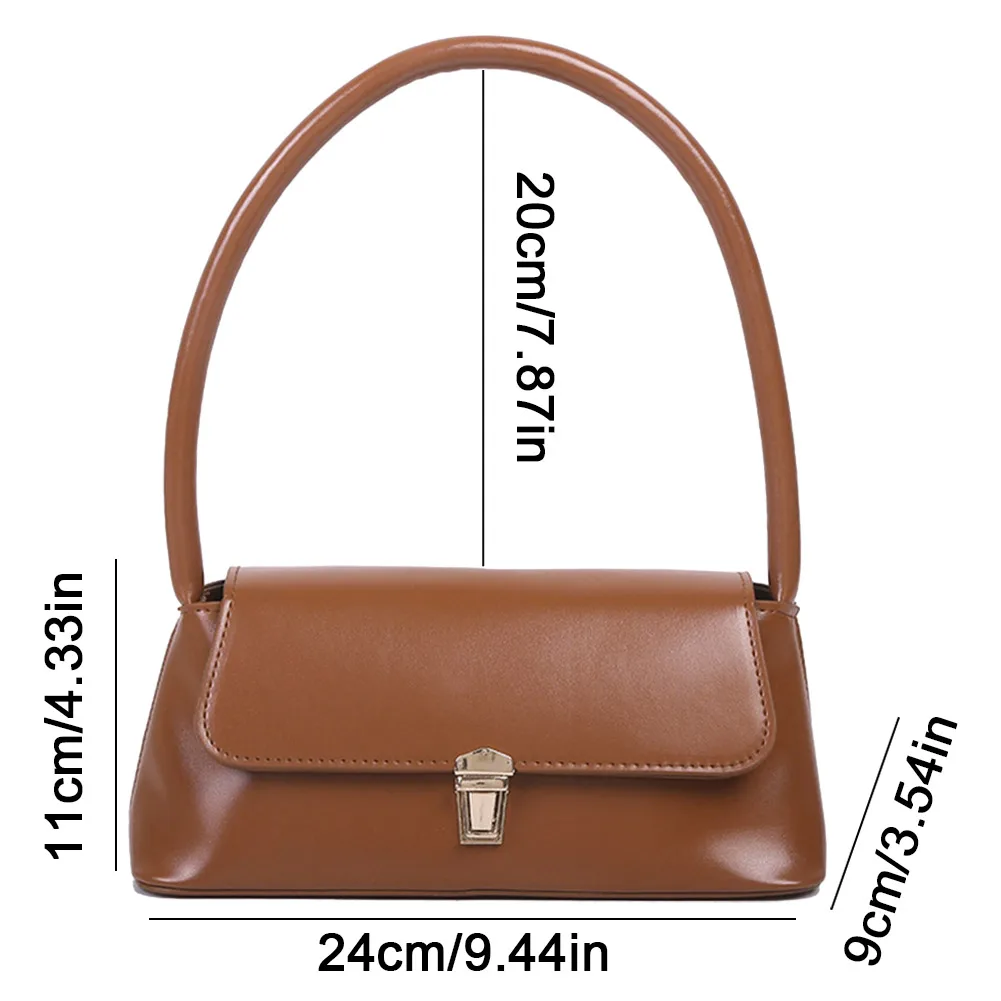 Femmes sac à bandoulière à la mode Vintage sac à main Portable décontracté en cuir PU couleur unie Simple poignée sous les bras sac sacs à main