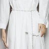 Ceinture à perles blanches pour femmes, ceinture bohème, mode tout-assressenti, décoration de chemise habillée, ceinture à pendentif perle élégante