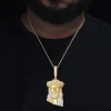 bijoux hip hop fins pour hommes, plaqué or 18 carats, argent sterling 925, diamant vvs moissanite glacé, pendentif tête de jésus