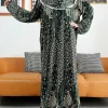 abaya musulmane en coton massif pour femmes, vêtement de prière du ramadan, chapeau commun, dubaï, turquie, moyen orient, robe florale, ample, 2023