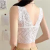 soutien gorge en dentelle pour femmes, col en v profond, lingerie sexy, sans fil, débardeur, sous vêtements féminins, dos en v, bralette rembourrée, camisole