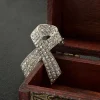 broche en ruban de strass noirs pour femmes et hommes, épingle à revers élégante à la mode, accessoires de décoration, bijoux de fête, cadeau