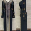 abayas ethnique costum robe ample et élégante avec ceinture en diamant col en v mode luxe xxl/xxxl