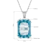 collier en argent sterling 925 pour femmes, pendentif de luxe en pierres précieuses aigue marine, chaîne de cou, bijoux fins, design en filigrane