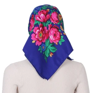70*70 cm foulard pour femmes écharpe carrée coton imprimé Bandana Protection d&rsquo;été Hijab hiver chaud Bandana Babushka