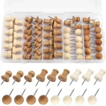 Zxiixz punaises, punaises, punaises décoratives pour planche de liège punaises en bois pour tentures murales, tableaux d&rsquo;affichage