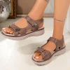 summer new women's sport sandals thick sole shoes platform lightweight plus size casual comfortable fish mouth sandals