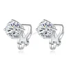 Bijoux fins VVS d couleur glacée 925 en argent Sterling diamant hommes Moissanite Clip sur boucles d&rsquo;oreilles bijoux Non percés femmes