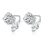 Bijoux fins VVS d couleur glacée 925 en argent Sterling diamant hommes Moissanite Clip sur boucles d&rsquo;oreilles bijoux Non percés femmes