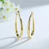 Boucles d&rsquo;oreilles ovales en argent Sterling 925, 4.4cm, plaqué or 18 carats, bijoux à la mode, cadeau de mariage et de noël