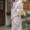 Yukata japonais traditionnel classique Geisha Kimono Obi ceinture Sakura imprimé Cummerbunds nœud papillon Noble rétro ceinture japonaise