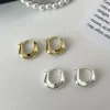 boucles d'oreilles en argent sterling 925 pour femmes, cerceau d'oreille, mode polyvalente, douce fille, cercle rond, prévention des allergies, bijoux cadeaux