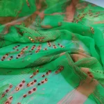 Tissu Brodé Georgette avec Paillettes, Hijab Soudan Toub, Robe Saree Bling, Écharpe Grill, Matériel de Couture, 100%