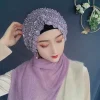 luxe dentelle perles turban casquette dubaï femmes musulmanes fête foulard prêt à porter hijab mode châles bandeau malaisie chapeaux