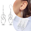 Boucles d&rsquo;oreilles en diamant rotatif délicates originales, en argent 925, bijoux de luxe pour femmes, cadeau de remise de diplôme pour petite amie