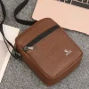 noir marron décontracté hommes sac à bandoulière en cuir pu sac de messager busin téléphone portable unique sac à bandoulière voyage kaki sacs à main