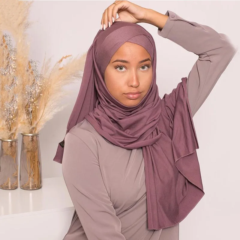 hijab instantané avec casquette en jersey de mousseline de soie pour femme, voile à la mode musulmane, Écharpe de sauna, islam