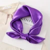 foulard carré en satin solide pour femme et fille, bandeau de luxe doux, foulard de la raq, du bureau, du hijab, du sauna, rubans de sac, cadeau