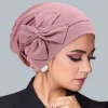 nouveau femmes musulmanes intérieur hijab chapeau nœud papillon turban indien bonnet foulard bonnets perte de cheveux tête enveloppement chimio casquette turbante mujer