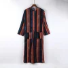 nouveaux hommes islam qamis robes rayées musulmanes à manches longues boutonné caftan arabe costume moyen orient dubaï abaya été homme vêtements