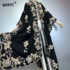 winyi élégant broderie kimono bohème luxe maillots de bain maillot de bain couvrir femmes cardigan vacances long manteau abaya dubaï luxe