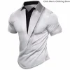 T-Shirt surdimensionné de sport respirant pour hommes, T-Shirt à manches courtes à col Henley pour hommes, Polo polyvalent et décontracté respirant