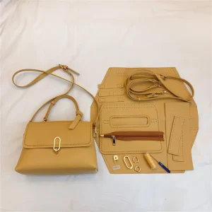 Sac à main à bandoulière pour femmes, messager de couleur unie, petit sac carré fait à la main, ensemble de matériel de bricolage personnalisé pour sac de couture à la main