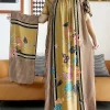 abaya – robe d'été à manches courtes, col bateau, ample, florale, boubou, maxi, vêtements pour femmes africaines, nouvelle collection 2023
