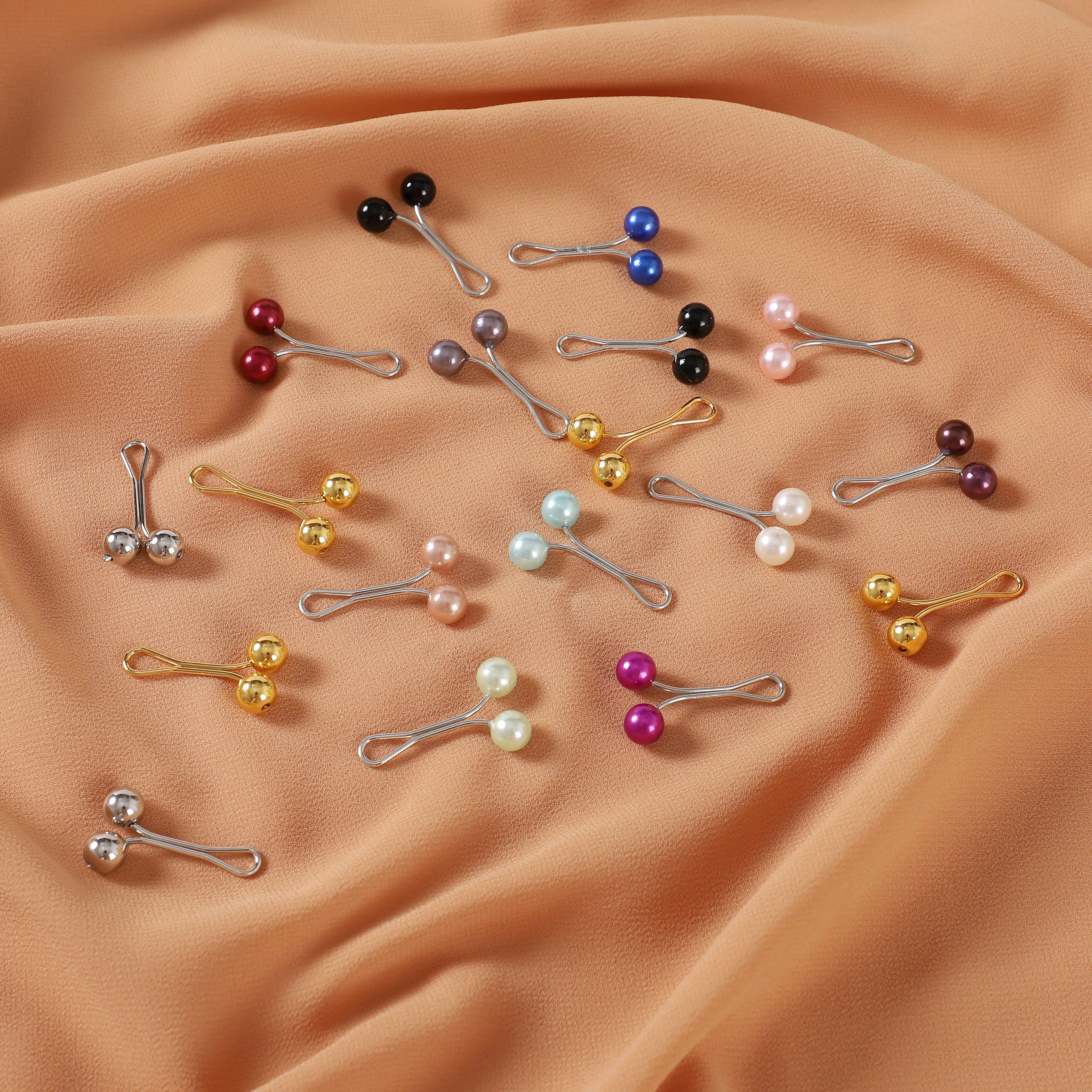 Épingles à clip colorées transparentes sans couture pour femmes musulmanes, épingles à foulard Hijab, épingles en forme de U, document solide islamique pour dames, chaud, 12 pièces/feuille