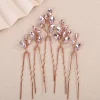 Épingles à cheveux de mariée en strass pour femmes, 5 pièces, épingles à cheveux de mariage faites à la main, accessoires de fête, bijoux pour femmes, couvre chef de mariage