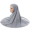 foulard hijab pour femmes, couvre tête arabe, double couche, bord rond, capuchon inférieur, écharpe haute élastique