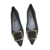 chaussures plates pointues carrées en métal pour femmes, chaussures plates basiques, document solide, tout match, 31 46