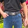 kolber nouvelle ceinture Élastique argentée pour hommes boucle en métal À dégagement rapide 3.4cm ceinture décontractée ceinture extensible tissée serrée ceinture tactique mâle