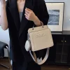 sac à bandoulière chic de style parisien pour femmes, sac à main de luxe en cuir, fourre tout haut de gamme élégant vintage