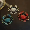 broche crabe en strass personnalisée, animal créatif, pour costume pour femme, manteau, vacances, banquet, vêtements, accessoires, cadeaux