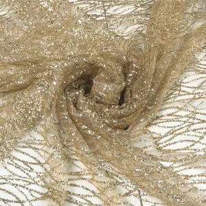 Tissu en dentelle à paillettes bronzantes et scintillantes, Tulle en maille pour robe de mariée, robes, décoration, or, blanc, argent, par la cour