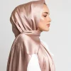 foulard hijab en satin de soie scintillant pour femmes musulmanes, voile de luxe en soie médiévale, châle en soie brillante, tippet