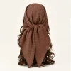 Foulard carré musulman 80x80cm pour femmes, Hijab solide avec strass, paillettes scintillantes, foulard en coton, bandeau islamique, Turban Foulard carré musulman 80x80cm pour femmes, Hijab solide avec strass, paillettes scintillantes, foulard en coton, bandeau islamique, Turban