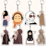Mode Islam fille musulmane femme porte-clés pour accessoires sac Ramadan Eid Mubarak Hijab porte-clés bijoux Fans féminisme cadeaux