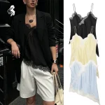 Haut Camisole en dentelle pour femmes, Trafizaran, dos nu, ourlet asymétrique, fête, spectacle nocturne, Style Lingerie, été, 2025