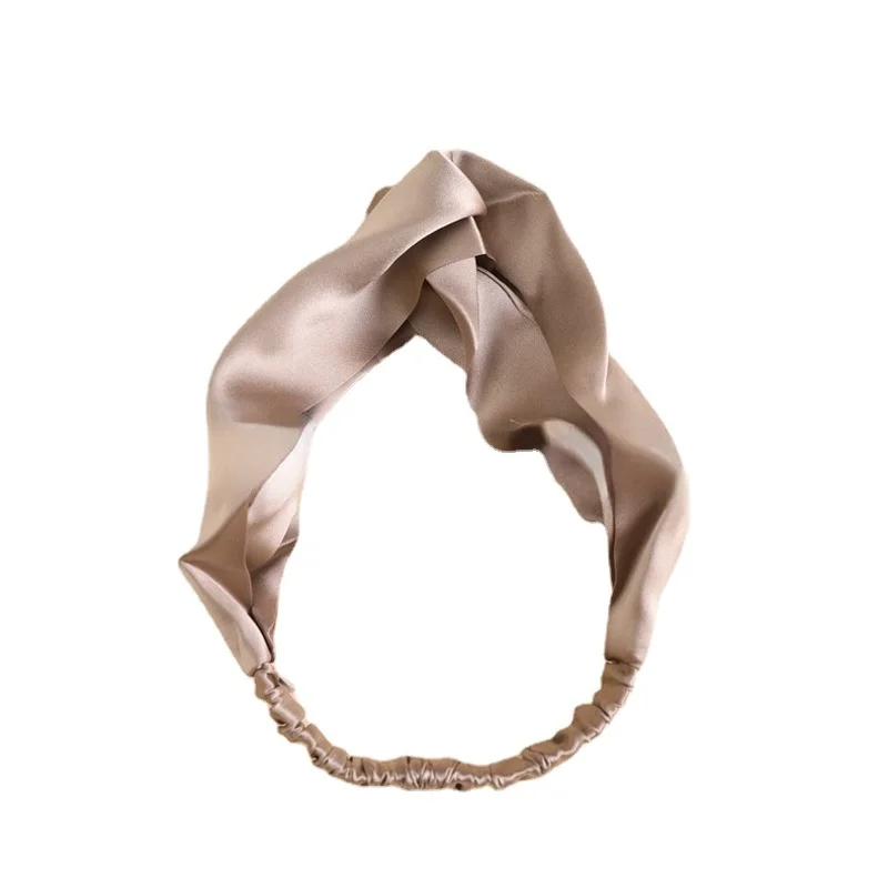 Turban torsadé en soie Pure, bandeau de styliste en soie de mûrier 100, bandeau élastique de luxe en soie pour femmes, Bandana bohème