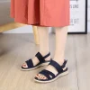 Sandales plates femmes chaussures d&rsquo;été antidérapantes mode femmes sandales doux confortable bleu Beige grande taille 42 YX4208
