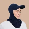 mode musulmane couverture complète bonnet hijab avec visière prêt à porter visière modeste sous écharpe bonnet couleur unie turban casquette