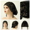 casquette intérieure de luxe avec strass perles dentelle musulmane hijab sous embouts sous écharpe bonnet femme foulard turban mujer bandeau